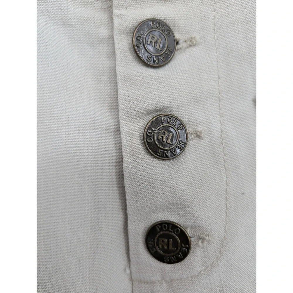 Polo Jeans Co Ralph Lauren Utility Pants Women 6 Tan Button Fly Crop Preppy